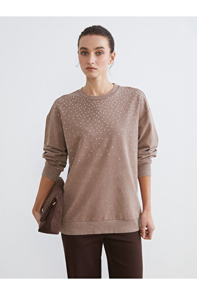 LC Waikiki Vizyon New Season Crew Neck Stone Women's Sweatshirt