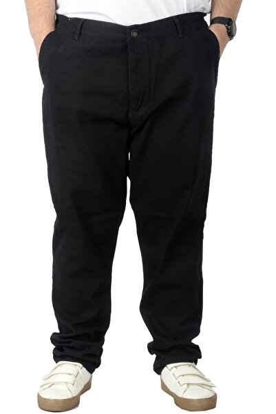 ModeXL Ανδρικό παντελόνι Gabardine - Plus Size, Black Nature 22850