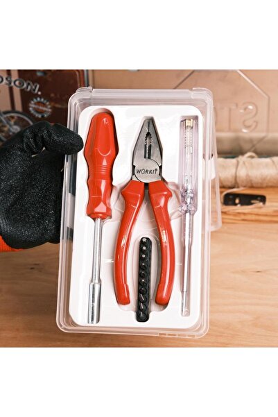 Work It 13 Parça Pense ve Vidalama Seti - 180mm Pense + Bits Uç Tutucu + 10 P...
