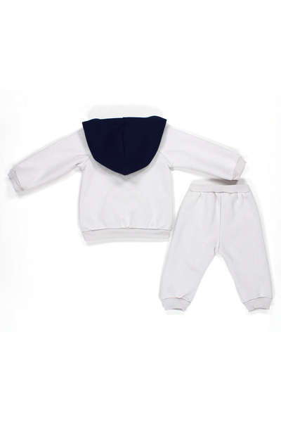 Julayla Cute Embossed Printed Hooded 3 Thread Double Baby Set