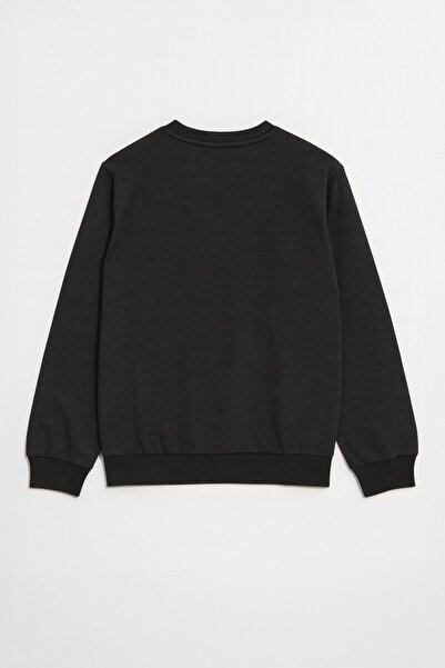 MARKAPIA Men's Crew Neck Plain Anthracite Sweatshirt