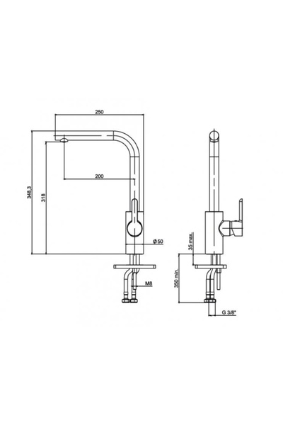 NSK Mithra Chrome Kitchen Faucet - Water Saving, Modern Design, Long-Lasting Use