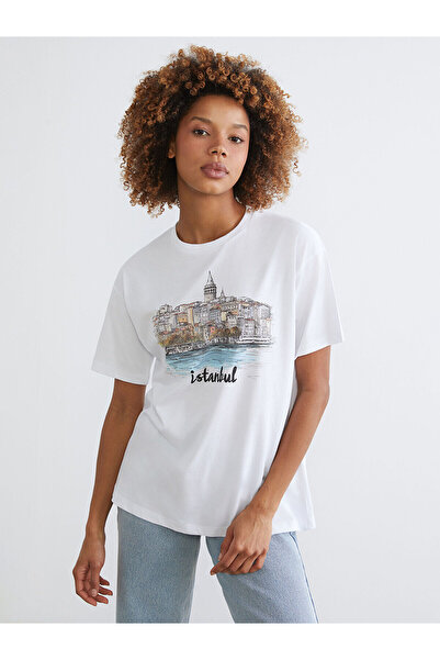LC Waikiki New Season Crew Neck Istanbul Printed Women's T-Shirt