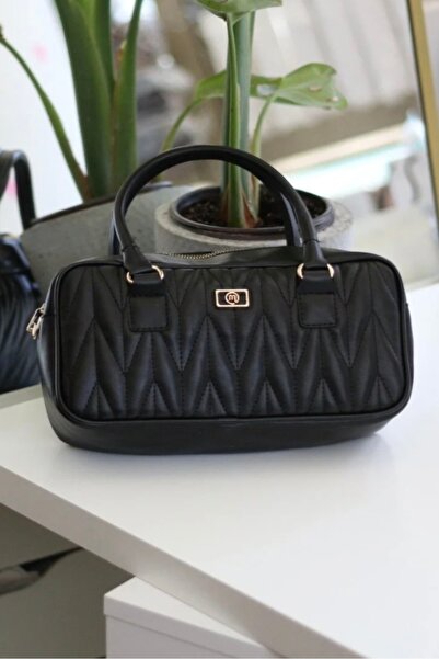 themoiss Fibag Black, Patterned Faux Leather, Adjustable Long Strap Handbag