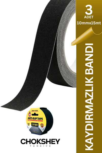 Onba Merdiven ve Zemin Kaydırmaz Bant Siyah 10cm x 15mt - 3 Adet