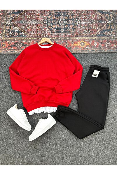 tetramoda Three Thread Compact Crew Neck Cotton Premium Oversize Tracksuit Set