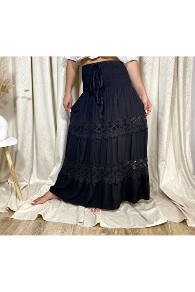 Intisimo Fustă lejeră, dantelă, neagră