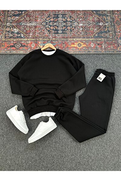 tetramoda Σετ αθλητικής φόρμας Premium O oversized με τρεις κλωστές και βαμβακερή επένδυση στο εσωτερικό