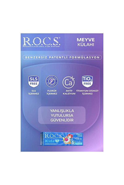 R.O.C.S. Rocs Kids 3-7 Yaş Meyve Külahı Diş Macunu 35 ml