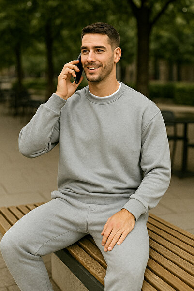 tetramoda Three Thread Compact Crew Neck Cotton Premium Oversize Tracksuit Set