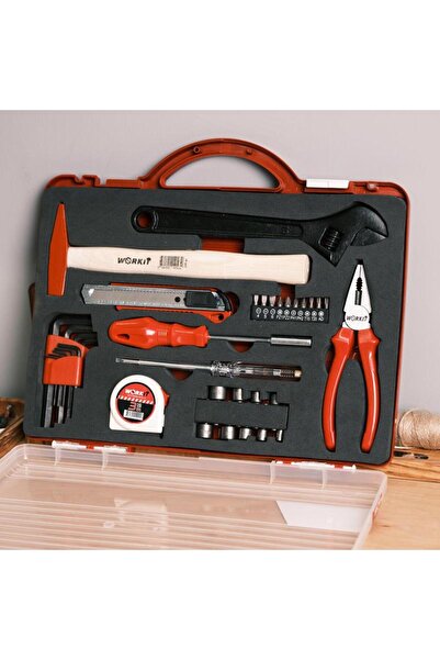 Work It 35 Parça El Aleti Seti - Pense, Bits Tornavida&Uç Seti, Lokma, Alyan, Çekiç, Metre