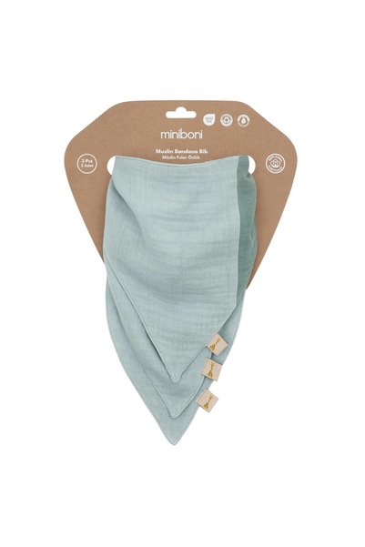 miniboni Soft and Breathable 3-Piece Muslin Baby Scarf Set