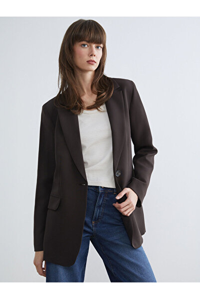LC Waikiki LCW VisionKahverengi Krep Kadın Blazer Ceket