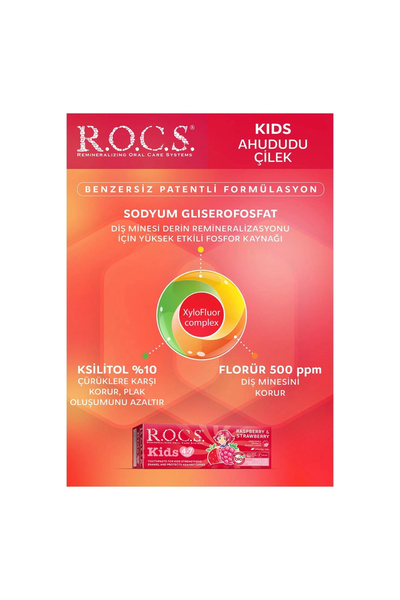 R.O.C.S. Rocs Kids 4-7 Yaş Ahududu-Çilek Diş Macunu 35 ml