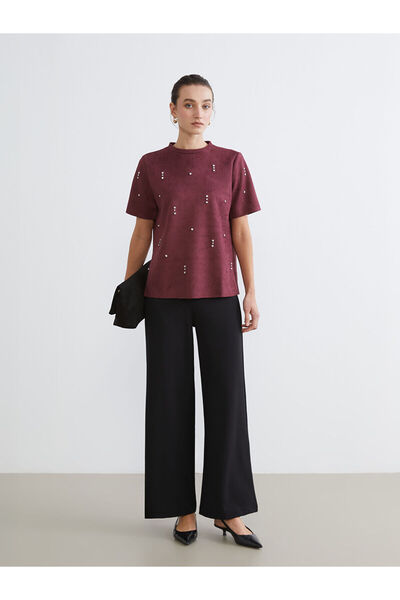 LC Waikiki New Season Wide Leg Women's Trousers with Elastic Waist