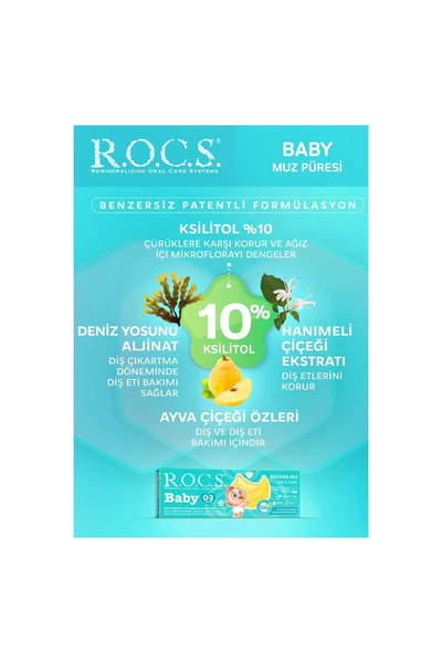 R.O.C.S. R.O.C.S. Baby 0-3 Yaş Muz Püresi Tadında Bebek Diş Macunu 45G