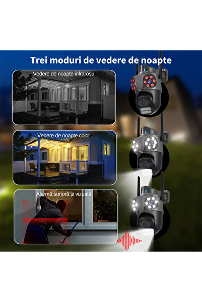 DeVeghe T31 Triple WiFi Surveillance Camera 9MP Full HD Outdoor 5x Zoom + 64GB