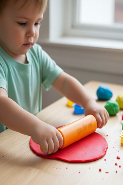 RoseRoi Play Dough Mold Roller Rolling Pin 15x3 Cm