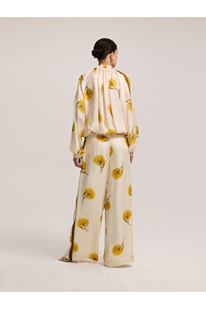 BAQA Flower Pattern Zippered Blouse