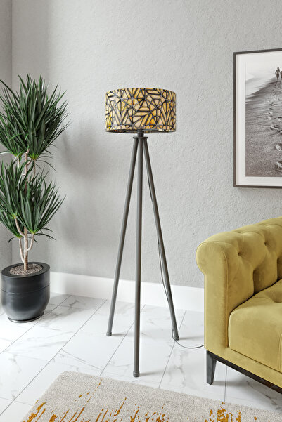 İnter Home Tripod Üç Ayaklı Lambader Dekoratif Aydınlatma Tripod Lambader