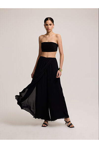 BAQA Black Wide Leg Skirt Pants