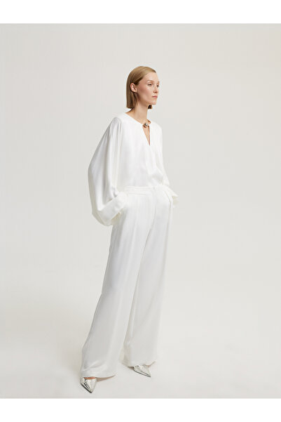 BAQA Pilili Beyaz Pantolon