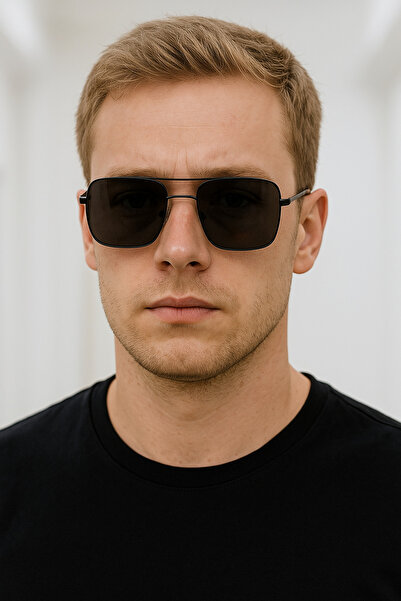 Angel Eyes Square Design Black Glass Black Polarized Glass Men's Casual Goggles