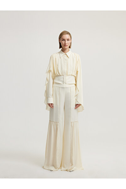 BAQA Bol Paça Detaylı Ekru Pantolon