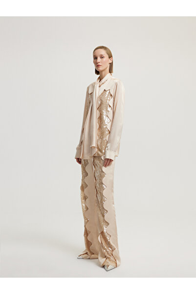 BAQA بلوزة بيج مطرزة