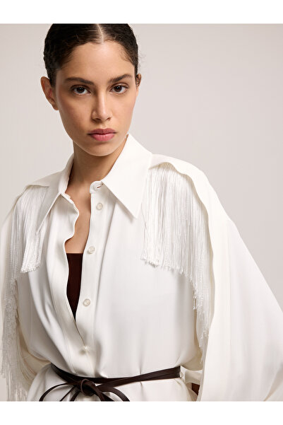 BAQA Shoulder Tassel Blouse