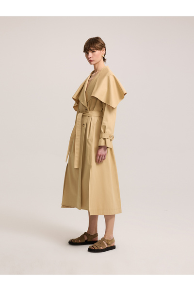 BAQA Organza Shoulder Detailed Trench Coat