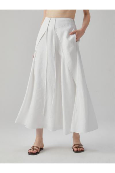 BAQA Midi White Skirt