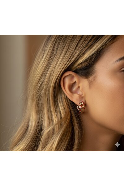 İNN JEWELLERY Steel Earrings Tarnish-Free Antiallergic Red-Gold (2 Years Importer Guaranteed)