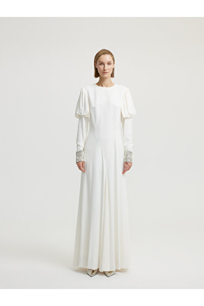 BAQA White Dress with Cuff Detail