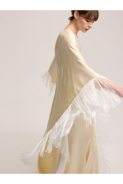 BAQA Light Beige Dress with Tassel Detail