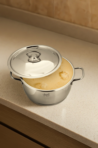 ALSAIF Turkish Stainless Steel 18/10 Cooking Deep Pot Size 26CM Silver