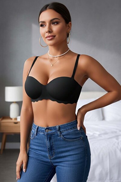 Merry See Stitch-Free Lightweight Supported Laser Cut No-Show Invisible Bra Without Underwire