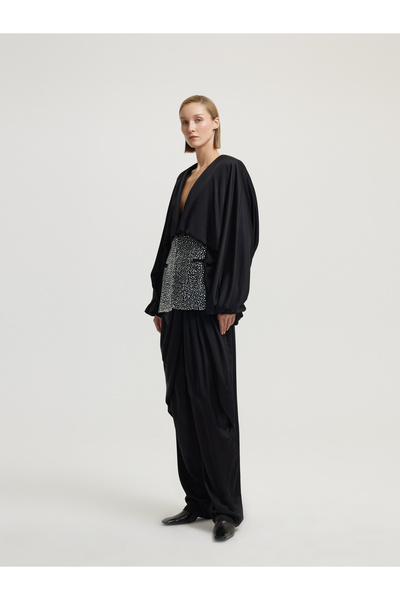 BAQA Black Jacket with Stone Detail