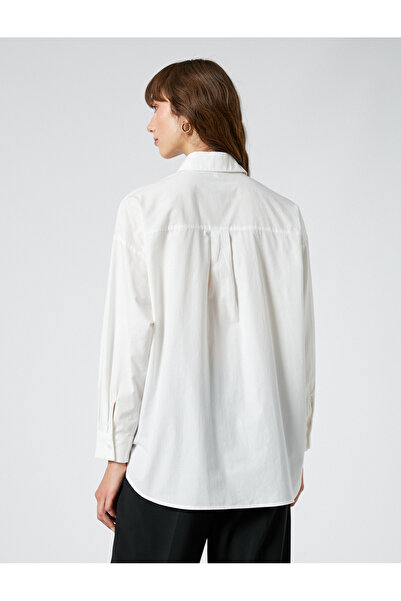 Koton Oversize ing hosszú ujjú zseb részletesen gombos pamut