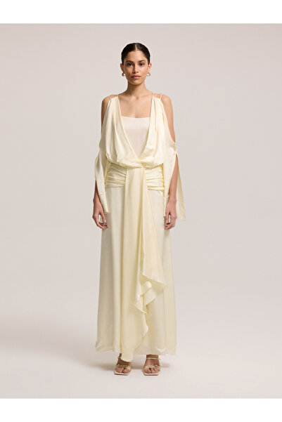 BAQA Thick Belt Detail Yellow Dress