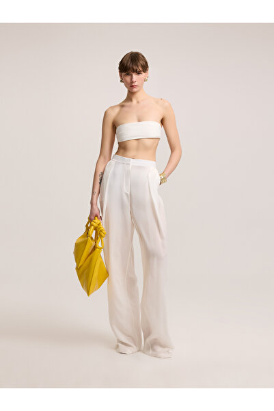 BAQA Wide Leg Cupro Trousers