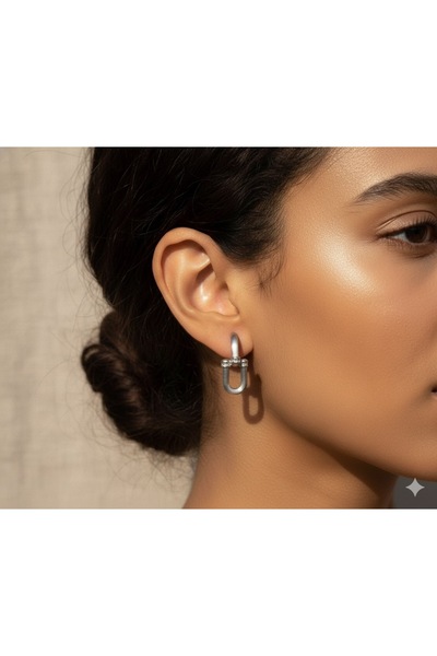 İNN JEWELLERY Steel Earrings Tarnish-Free Antiallergic Double Figured (2 Years Importer Guarantee)