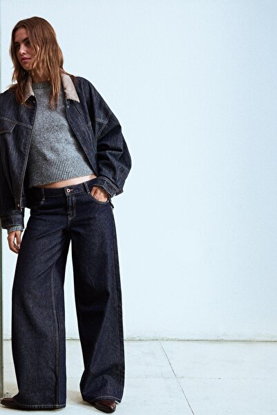 Bershka Wide-leg low-waist jeans