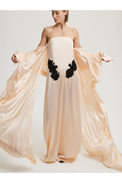 BAQA Shawl Detail Powder Color Dress