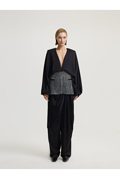 BAQA Black Jacket with Stone Detail