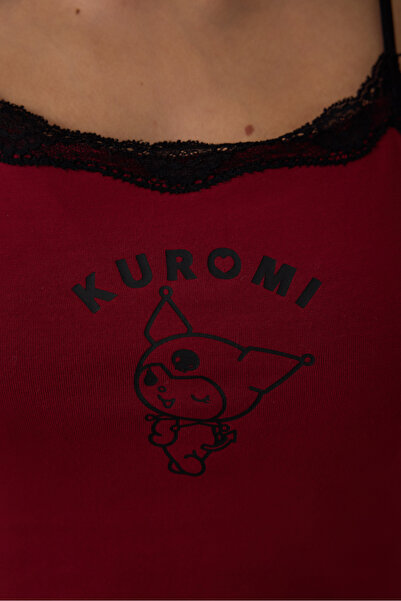 Penti Bordo Removable Padded Crop Atlet