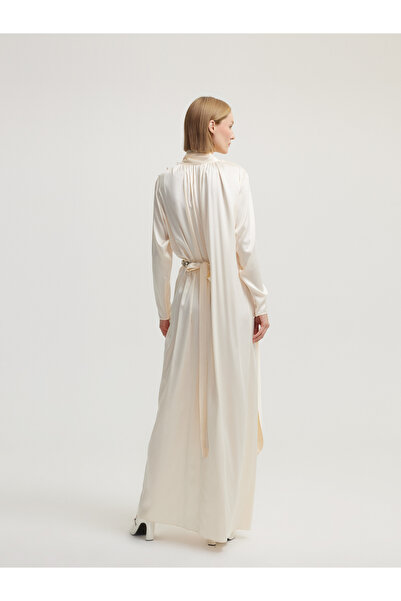 BAQA Ecru Dress with Beaded Belt