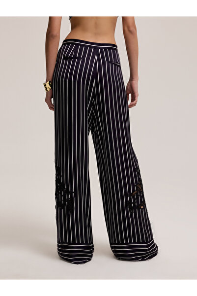 BAQA Striped Navy Blue Trousers