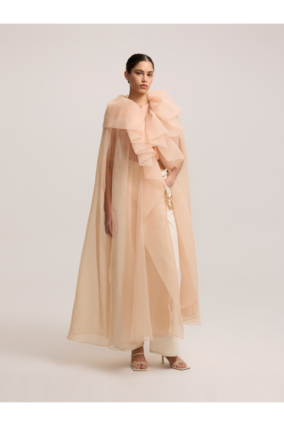 BAQA Salmon Organza Cape