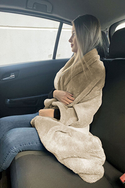 Genel Markalar Karavan Baskılı Battaniyeli Opsiyonel Yastık Kırlent Camping